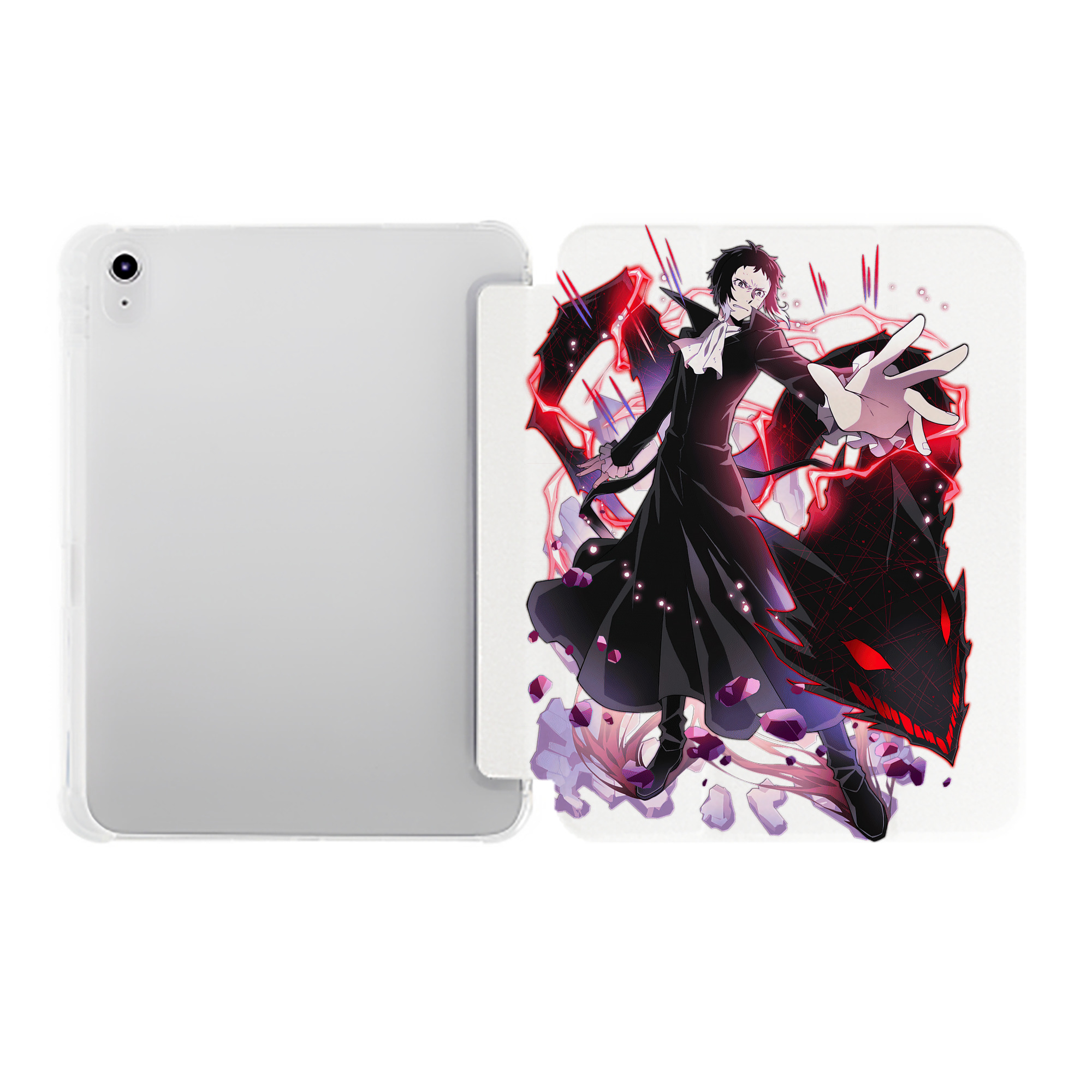 （画像用） 文豪ストレイドッグス Bungo Stray Dogs IPad ケース ペン収納付き 三つ折りスタンド PUレザー×シリコン 対応機種9.5/10.5/10.9インチ